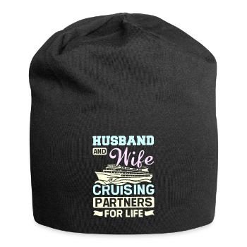 Family Couple Husband and wife cruising prartners - Jersey Beanie - black - Front