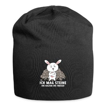 Ich mag Steine - Jersey-Beanie - Schwarz - Vorne