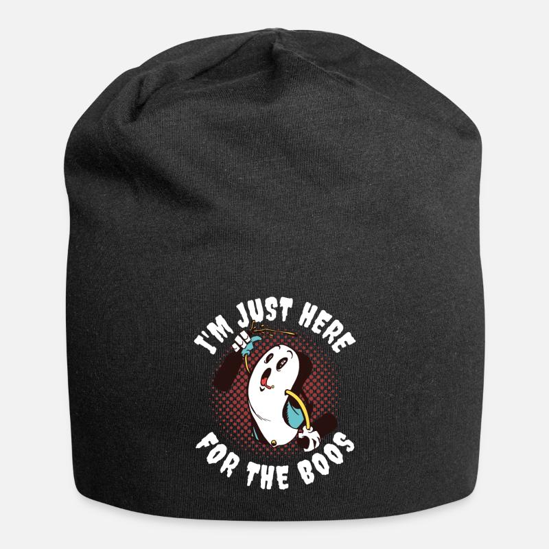 Im Just Here For The Boos Geist Geschenk - Jersey-Beanie - Schwarz