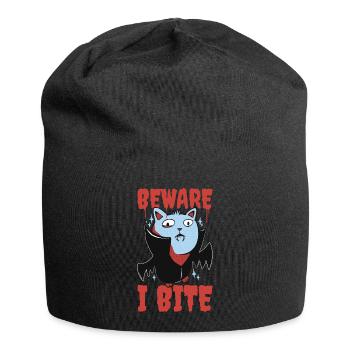 Beware I Bite Vampir Geschenk - Jersey-Beanie - Schwarz - Vorne