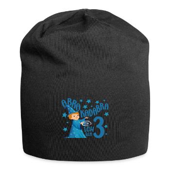 3 Year Boys Gift Magician Birthday Motif - Jersey Beanie - black - Front