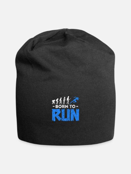 Laufen Läufer Jogging Joggen Läuferin Geschenk - Jersey-Beanie - Schwarz
