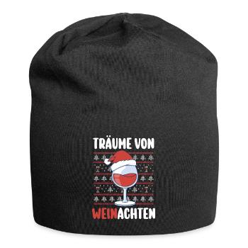 Weihnachtsmann Wein Weihnachten - Jersey-Beanie - Schwarz - Vorne