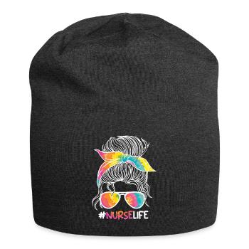 Nurse Life I am a nurse - Jersey Beanie - charcoal grey - Front