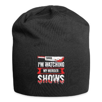Chut, je regarde mes émissions de meurtre - Bonnet en jersey - noir - Devant