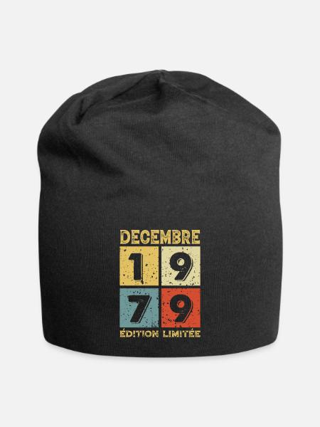 Anniversaire Vintage Idée Cadeau Décembre 1979 - Bonnet en jersey - noir