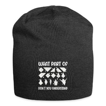 Origami Japanese Art Folding Crane Paper - Jersey Beanie - charcoal grey - Front