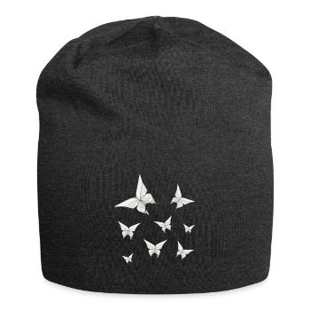 Origami Japanese Art Folding Crane Paper - Jersey Beanie - charcoal grey - Front