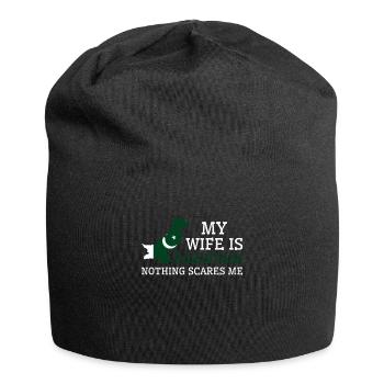Nothing Scares Me Pakistani Wife Pakistan - Jersey Beanie - black - Front