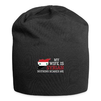 Nothing Scares Me Syrian Wife Syria - Jersey Beanie - black - Front