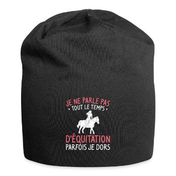 Je Ne Parle Pas Tout Le Temps D'Équitation Parfois - Jersey-Beanie - Schwarz - Vorne