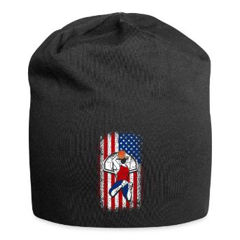 Usa American Flag Basketball 4th of July - Jersey Beanie - black - Front