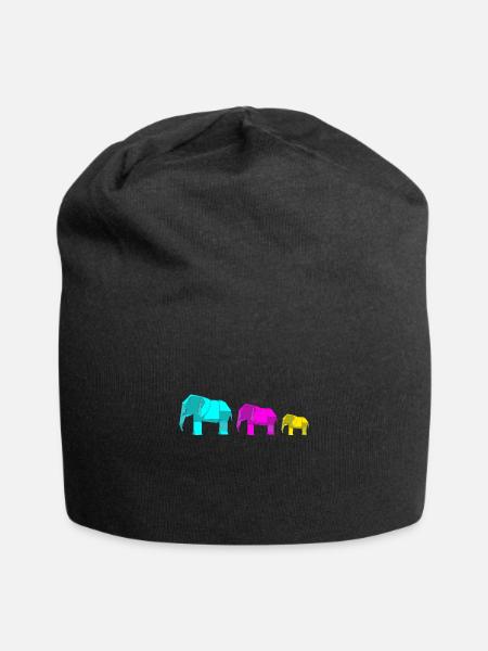 Origami Japanese Art Folding Crane Paper - Jersey Beanie - black