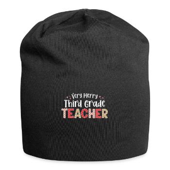 Sehr frohe 3. Klasse Lehrer drittes Weihnachten - Jersey-Beanie - Schwarz - Vorne