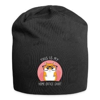 This is my home office hamster - Jersey Beanie - black - Front