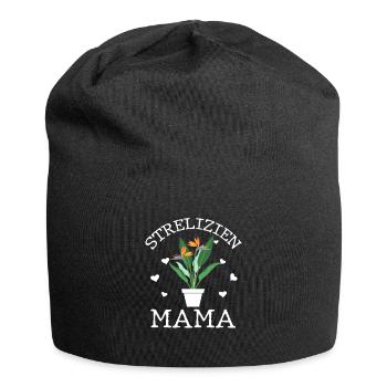 Strelizien Mama Pflanzenmama Zimmerpflanze Pflanze - Jersey-Beanie - Schwarz - Vorne