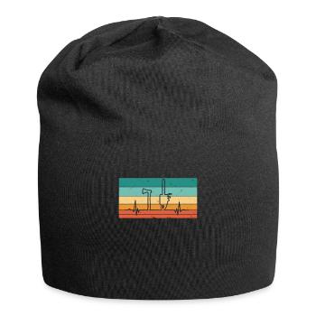 Bûcheron vintage à battement de cœur - Bonnet en jersey - noir - Devant