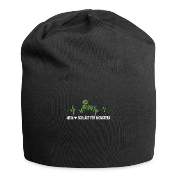 My heart beats for Monstera heartbeat plant - Jersey Beanie - black - Front
