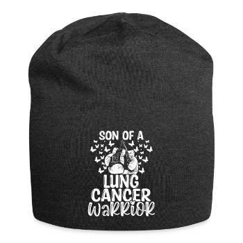 Lung Cancer Awareness Month Ribbon Son - Jersey Beanie - charcoal grey - Front