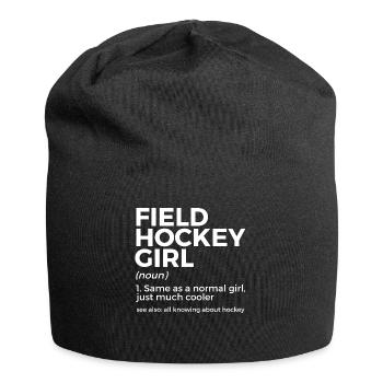 Feldhockey Geschenkidee Für Feldhockeyspieler - Jersey-Beanie - Schwarz - Vorne
