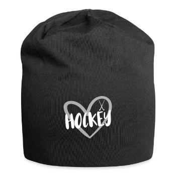 Idée de cadeau de hockey sur gazon pour les joueurs de hockey sur gazon - Bonnet en jersey - noir - Devant