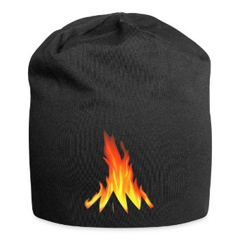 Lagerfeuer Camping Natur Wald Feuer draußen Zelt 1 - Jersey-Beanie - Schwarz - Vorne