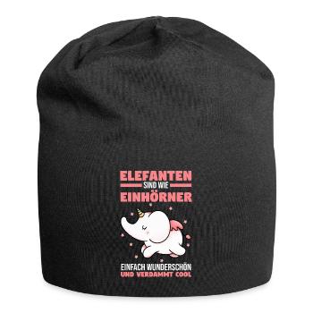 Dickhäuter Rüsseltier Einhorn Elefant - Jersey-Beanie - Schwarz - Vorne