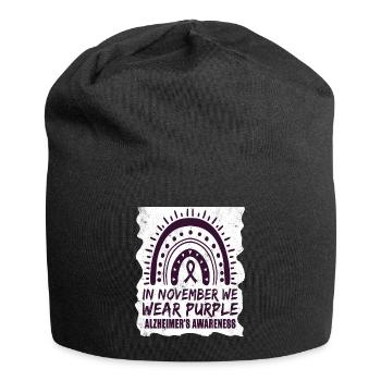November Purple Alzheimers Awareness - Jersey-Beanie - Schwarz - Vorne