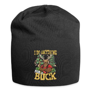 I DO ANYTHING FOR A BUCK für den Jäger - Jersey-Beanie - Schwarz - Vorne