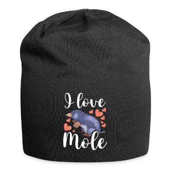 J’aime la taupe - Bonnet en jersey - noir - Devant