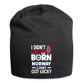 Norvège Norvège Norvège Drapeau Je viens d’avoir de la chance - Bonnet en jersey - noir - Devant
