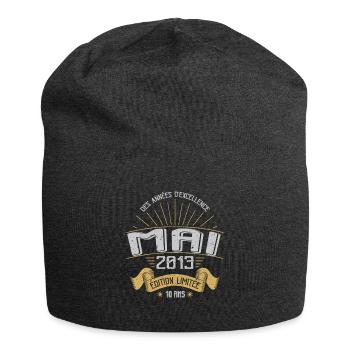 Mai 2013 10 Ans Anniversaire Vintage Idée Cadeau - Bonnet en jersey - charbon - Devant