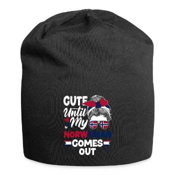 Norvège norvégien mignon jusqu’à ce que mon norvégien vienne - Bonnet en jersey - noir - Devant