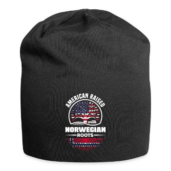 American Raised With Norwegian Roots Norway - Jersey Beanie - black - Front
