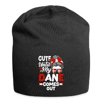 Danemark drapeau danois mignon jusqu’à ce que mon danois sorte - Bonnet en jersey - noir - Devant
