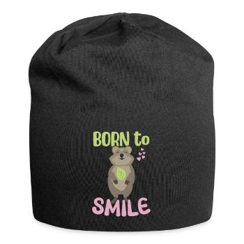 Né pour sourire / Sourire Quokka - Bonnet en jersey - noir - Devant