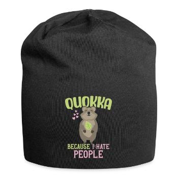 Quokka - Parce que je déteste les gens / Sourire Quokka - Bonnet en jersey - noir - Devant