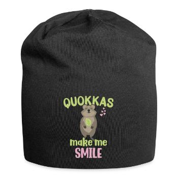 Les quokkas me rendent heureux - Grinning Quokka - Bonnet en jersey - noir - Devant