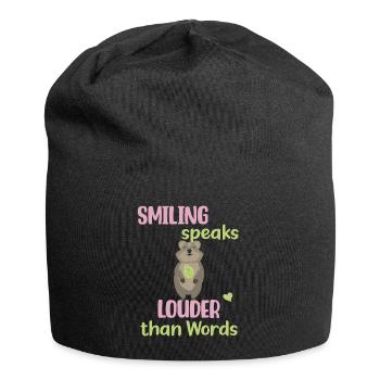 Le sourire est plus éloquent que les mots - Süßes Quokka - Bonnet en jersey - noir - Devant