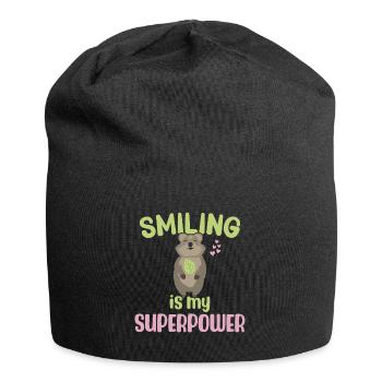 Sourire est mon superpouvoir - Grinning Quokka - Bonnet en jersey - noir - Devant