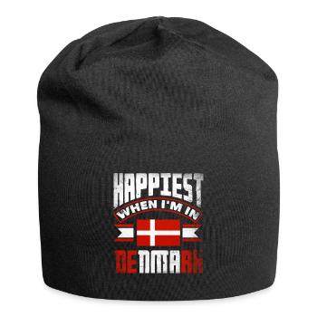Denmark Danish Denmark Flag Happiest When Im In - Jersey Beanie - black - Front