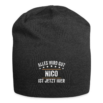 Nico Vorname Name Geburtstag - Jersey-Beanie - Anthrazit - Vorne