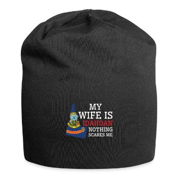Nothing Scares Me Idahoan Wife Idaho - Jersey Beanie - black - Front