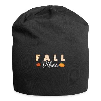 Pumpkin Fall Vibes Thanksgiving Season Autumn - Jersey-Beanie - Schwarz - Vorne