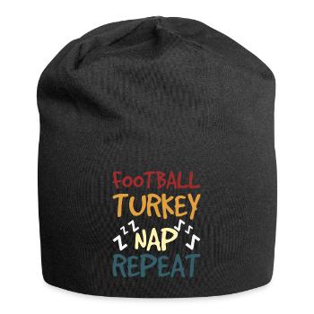Rugby Turquie Répéter Fan de football Thanksgiving - Bonnet en jersey - noir - Devant