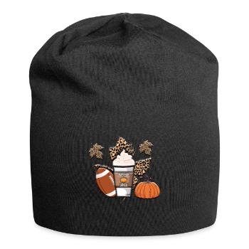 Rugby Pumpkin Lover Fall Football Fan Thanksgiving - Bonnet en jersey - noir - Devant