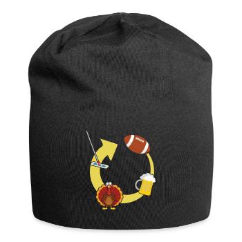 Rugby Amateur de bière Turquie Fan de football Thanksgiving - Bonnet en jersey - noir - Devant