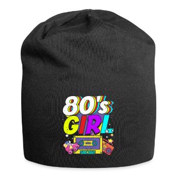 Women 80s girl 80s Themes Party Vintage 1980s - Jersey Beanie - black - Front