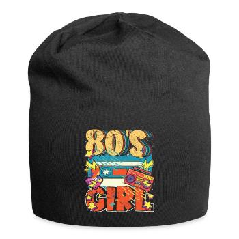 Women 80s girl 80s Themes Party Vintage 1980s - Jersey Beanie - black - Front