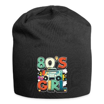 Women 80s girl 80s Themes Party Vintage 1980s - Jersey Beanie - black - Front